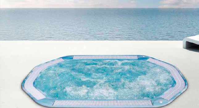 Diseño Piscina mixta con jacuzzi hidromasaje